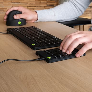 R-Go Tools Numeric keypad R-Go Numpad Break, ergonomic numeric keypad with break software, wired, black view 3
