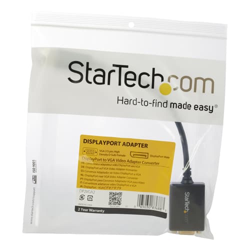 StarTech.com DisplayPort to VGA Adapter - Active DP to VGA Converter - 1080p Video - DisplayPort Certified - DP/DP++ Source to VGA Monitor Cable Adapter Dongle - Latching DP Connector
