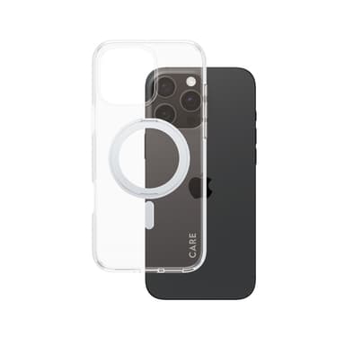 PanzerGlass CARE™ by ® Case Transparent w. Silver Kickstand & MagSafe iPhone 16 Pro Max view 1