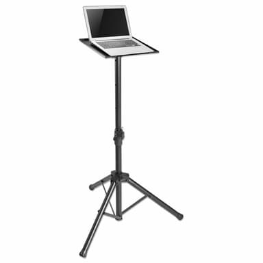 Manhattan Tripod Floor Mount for TV/Monitor/Projector/Laptop, For screens: 13" to 32", VESA compatibility: 75x75 and 100x100mm - check the dimensions of the four mounting holes on back of screen to ensure it fits, Max 15kg, Height Adjustable, Black, Bracket view 8