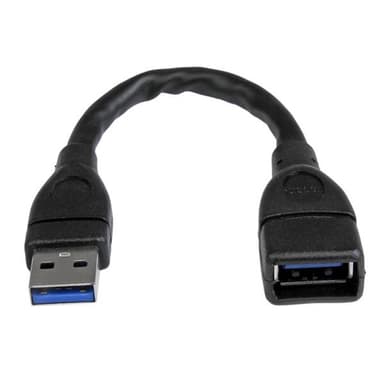 StarTech.com USB 3.0 A-to-A extension cable - 6 in, black view 1