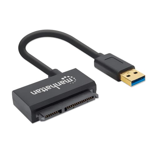 Manhattan USB-A to SATA 2.5" Adapter Cable, 42cm, Male to Male, 5 Gbps (USB 3.2 Gen1 aka USB 3.0), Supports 48-bit LBA, SuperSpeed USB, Three Year Warranty