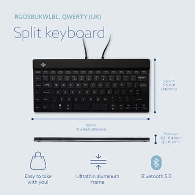 R-Go Tools Ergonomic keyboard R-Go Split Break with break software, ergonomic split keyboard, QWERTY (UK), Bluetooth, black view 13