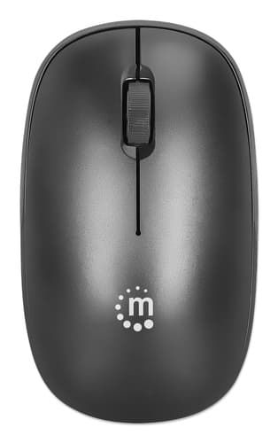 Manhattan MW3050 Wireless Optical Mouse, Black, 1200dpi, 2.4Ghz (up to 10m), USB, Ambidextrous, Three Button with Scroll Wheel, USB-A nano receiver, AA battery (included), Low friction base, USB version (most popular type, which is USB-A), Three Year Warranty view 3