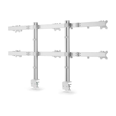 StarTech.com Six-Monitor Desk Mount with Crossbar, Up To 32-inch Computer Screens, Max 17.6lb (8kg) each, Dual Column, C-clamp/Grommet, Height Adjustable view 2