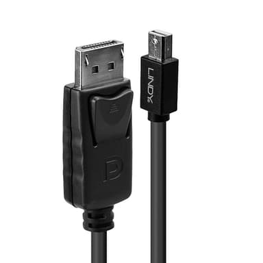Lindy 2m Mini DisplayPort Male to DisplayPort Male, Black view 1