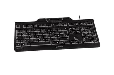 CHERRY KC 1000 SC keyboard Office USB AZERTY French Black view 3