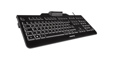 CHERRY KC 1000 SC keyboard Office USB AZERTY French Black view 2