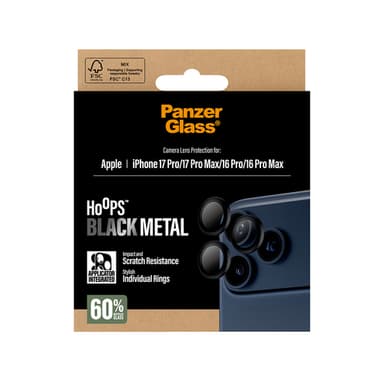PanzerGlass ® Hoops® Camera Lens Protector Black iPhone 17 Pro | iPhone 17 Pro Max | iPhone 16 Pro | 16 Pro Max Clear screen protector Apple 1 pc(s) view 3