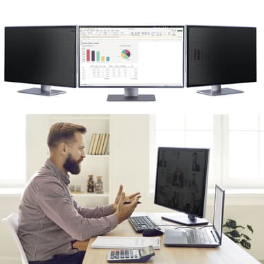 StarTech.com 32-inch 16:9 Computer Monitor Privacy Screen, Hanging Acrylic Filter, Quick-Install Security Shield, Monitor Screen Protector, +/- 30 Deg. View, Glossy, TAA view 2