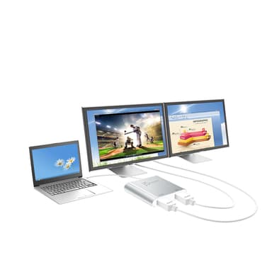 j5create JUA365 USB™ 3.0 to Dual HDMI Multi-Monitor Adapter, Silver view 7