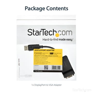 StarTech.com DisplayPort to VGA Adapter - Active DP to VGA Converter - 1080p Video - Durable - DP/DP++ Source to VGA Monitor Cable Adapter Dongle - DP 1.2 to VGA - Latching DP Connector view 12