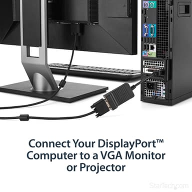StarTech.com DisplayPort to VGA Adapter - Active DP to VGA Converter - 1080p Video - Durable - DP/DP++ Source to VGA Monitor Cable Adapter Dongle - DP 1.2 to VGA - Latching DP Connector view 8