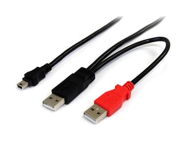 StarTech.com 6 ft USB Y Cable for External Hard Drive - USB A to mini B view 1
