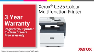 Xerox C325 A4 33ppm Wireless Duplex Copy/Print/Scan/Fax PS3 PCL5e/6 2 Trays Total 251 Sheets view 4