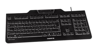 CHERRY KC 1000 SC keyboard Universal USB AZERTY Belgian Black view 3