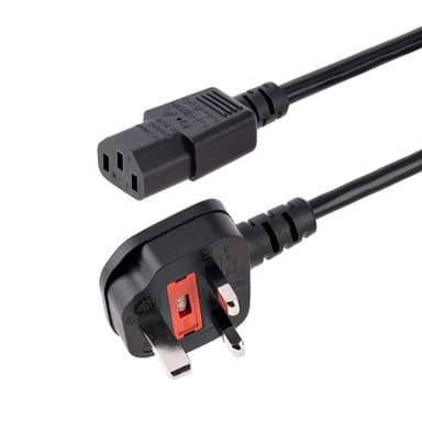 StarTech.com 10ft (3m) UK Computer Power Cable, 18AWG, BS 1363 to C13, 10A 250V, Black Replacement AC Power Cord, Kettle Lead / UK Power Cord, PC Power Supply Cable, TV/Monitor Power Cable view 1