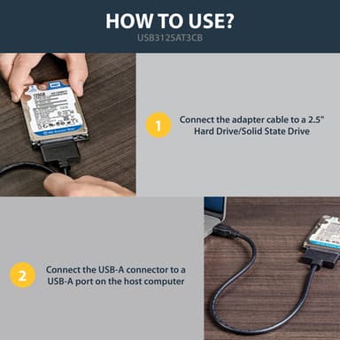 StarTech.com USB 3.1 to 2.5" SATA Hard Drive Adapter - USB 3.1 Gen 2 10Gbps with UASP External HDD/SSD Storage Converter view 9