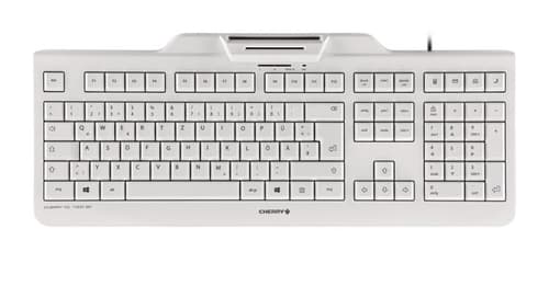 CHERRY KC 1000 SC keyboard Universal USB AZERTY Belgian White