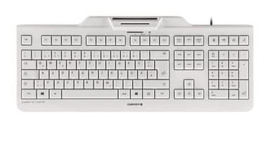 CHERRY KC 1000 SC keyboard Universal USB AZERTY Belgian White view 1