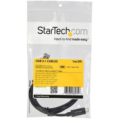 StarTech.com 3ft (1m) USB-A to USB-C Charging Cable, USB 10Gbps, Charge & Sync, 3A, USB-IF Certified - USB Charging Cord view 6