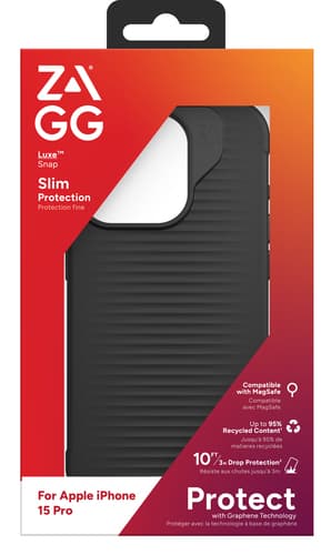 ZAGG Cases Luxe Snap PCR Apple iPhone 15 Pro Black EN/FR view 6