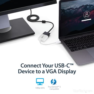 StarTech.com USB-C to VGA Adapter - White view 3