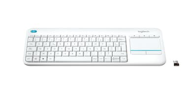 Logitech Wireless Touch K400 Plus keyboard Universal RF Wireless AZERTY Belgian White view 2