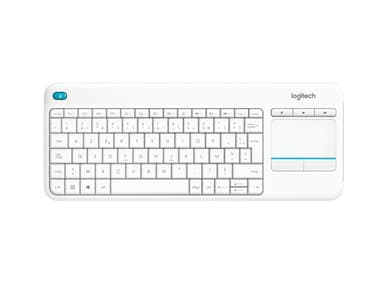 Logitech Wireless Touch K400 Plus keyboard Universal RF Wireless AZERTY Belgian White view 1
