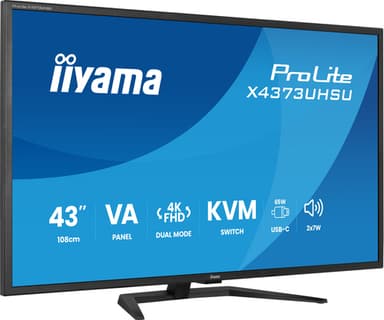 iiyama ProLite X4373UHSU-B2 computer monitor 108 cm (42.5") 3840 x 2160 pixels 4K Ultra HD LED Black view 2