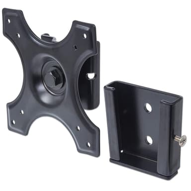 Manhattan Wall Mount for TV & Monitors (Fixed), For screens 10" to 32", VESA compatibility: 75x75mm and 100x100mm - check the dimensions of the four mounting holes on back of screen to ensure it fits, Max 15kg, Black, Bracket view 4