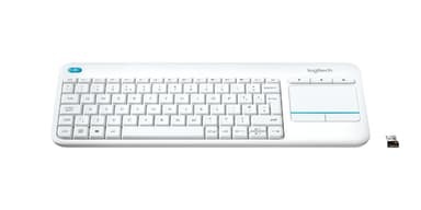 Logitech Wireless Touch K400 Plus keyboard Home RF Wireless Swiss White view 3