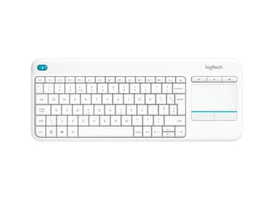 Logitech Wireless Touch K400 Plus keyboard Home RF Wireless Swiss White view 1
