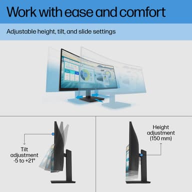 HP P34hc G4 WQHD USB-C Curved Monitor view 8