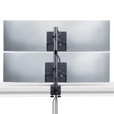 StarTech.com Desk Mount For 2x Vertically Stacked Monitors, Dual 49", Total 70lb (32kg), C-Clamp, Quick-Release VESA System, Widescreen 16:9/Ultrawide 32:9, TAA view 3