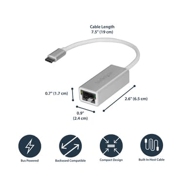 StarTech.com USB-C to Gigabit Network Adapter - Silver view 8