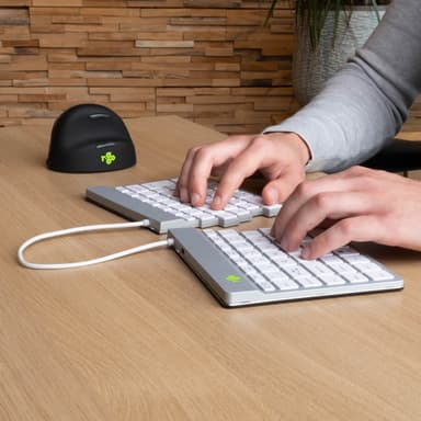 R-Go Tools Ergonomic keyboard R-Go Split Break with break software, ergonomic split keyboard, QWERTY (UK), Bluetooth, white view 10