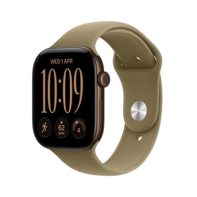 Apple Watch Series 12 GPS + Cellular 42mm Dark Bronze Aluminium Case with Olive Sport Band - S/M view 1
