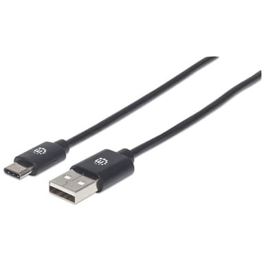 Manhattan USB-C to USB-A Cable, 1m, Male to Male, Black, 480 Mbps (USB 2.0), Hi-Speed USB, Lifetime Warranty, Equivalent to USB2AC1M view 1