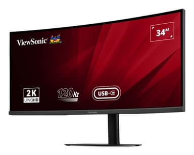 Viewsonic VA VA3420C computer monitor 86.4 cm (34") 3440 x 1440 pixels UltraWide Quad HD LED Black view 3