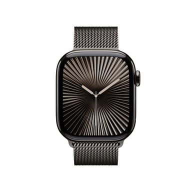Apple Watch Series 10 GPS + Cellular 42mm Slate Titanium Case with Slate Milanese Loop view 2