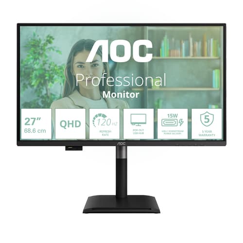 AOC Q27P4U computer monitor 68.6 cm (27") 2560 x 1440 pixels Wide Quad HD Black