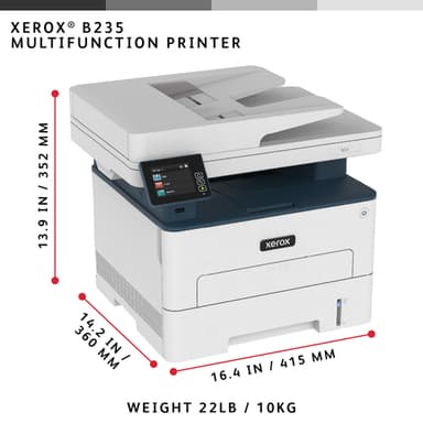 Xerox B235 A4 34ppm Wireless Duplex Copy/Print/Scan/Fax PS3 PCL5e/6 ADF 2 Trays Total 251 Sheets UK view 8