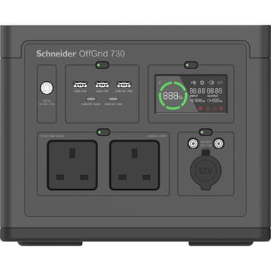 APC SE OffGrid Portable Power Station 730 - Li-Ion battery, LCD, 2x UK outlets, 3x USB-A, 2x USB-C, 3x 12V, wireless charger view 2