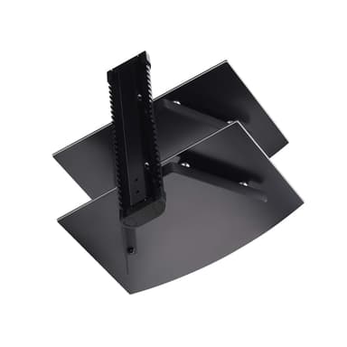 StarTech.com Dual Floating Wall-Mounted AV Shelves, Adjustable Height Shelf For Under TV, Organize A/V Equipment On Black Tempered Glass Shelves view 7