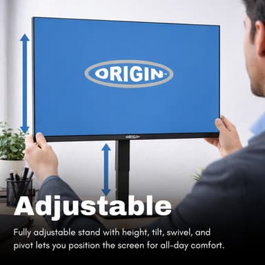 Origin Storage 24inch LED 1080p HD Monitor with VGA/HDMI/DP & Height Adjustable view 3