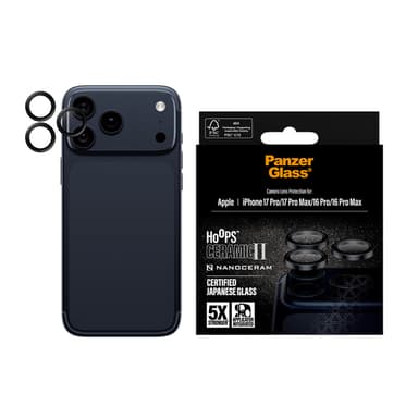 PanzerGlass ® Hoops® Ceramic II Camera Lens Protector iPhone 17 Pro | iPhone 17 Pro Max | iPhone 16 Pro | 16 Pro Max Clear screen protector Apple 1 pc(s) view 2