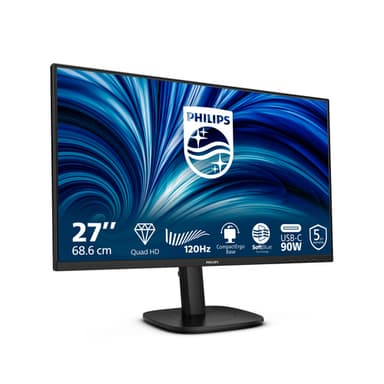 Philips 3000 series 27B2U3601/00 computer monitor 68.6 cm (27") 2560 x 1440 pixels Quad HD LCD Black view 2