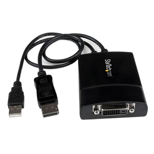 StarTech.com DisplayPort to DVI Dual Link Active Adapter - DisplayPort to DVI-D Adapter Video Converter 2560x1600 60Hz - DP 1.2 to DVI Monitor - USB Powered - Latching DP Connector