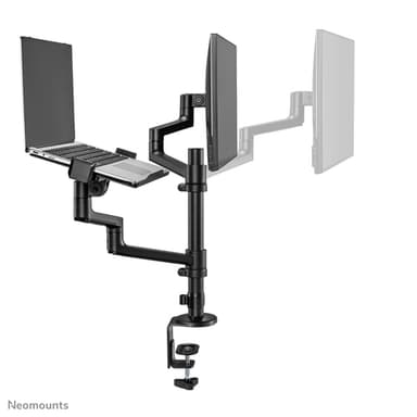 Neomounts DS20-425BL2 Monitor arm with laptop holder 17-27" - space saving view 5